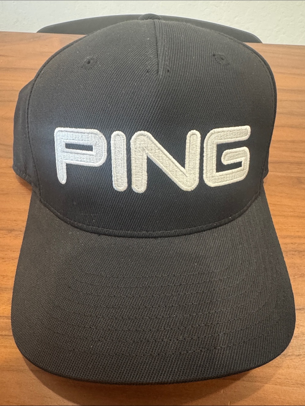 PING Black Baseball Cap with White Embroidered Logo